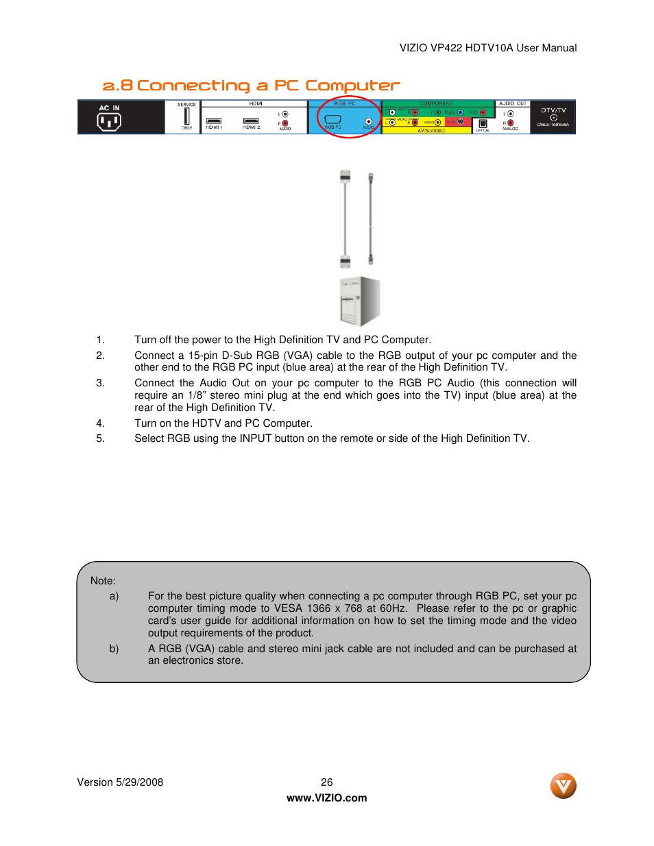 Vizio VP422 HDTV10A User Manual | Page 26 / 71