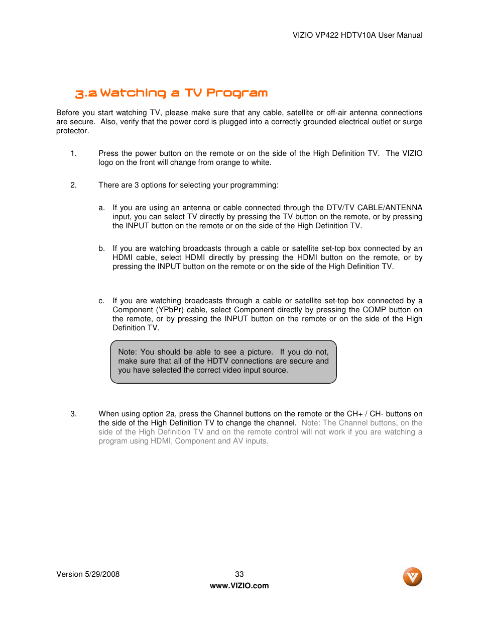 Vizio VP422 HDTV10A User Manual | Page 33 / 71