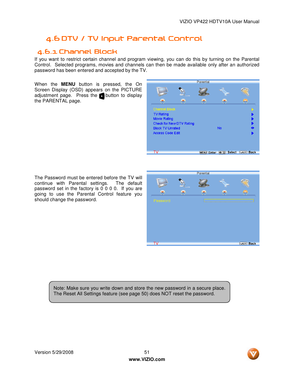 Vizio VP422 HDTV10A User Manual | Page 51 / 71