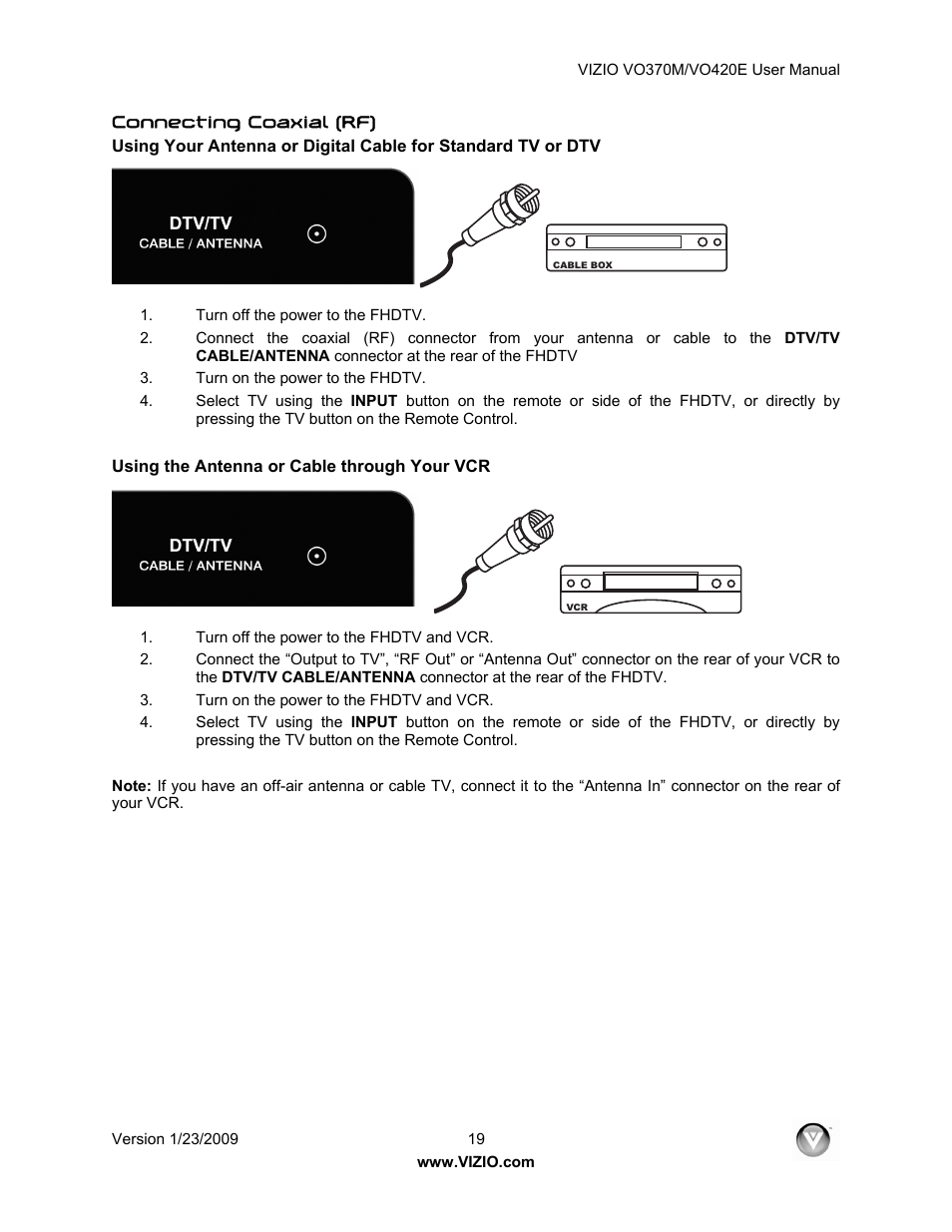 Vizio VO420E User Manual | Page 19 / 67
