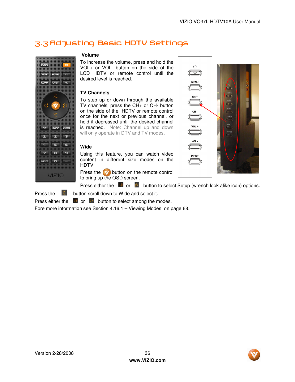 Vizio VO37L HDTV10A User Manual | Page 36 / 76