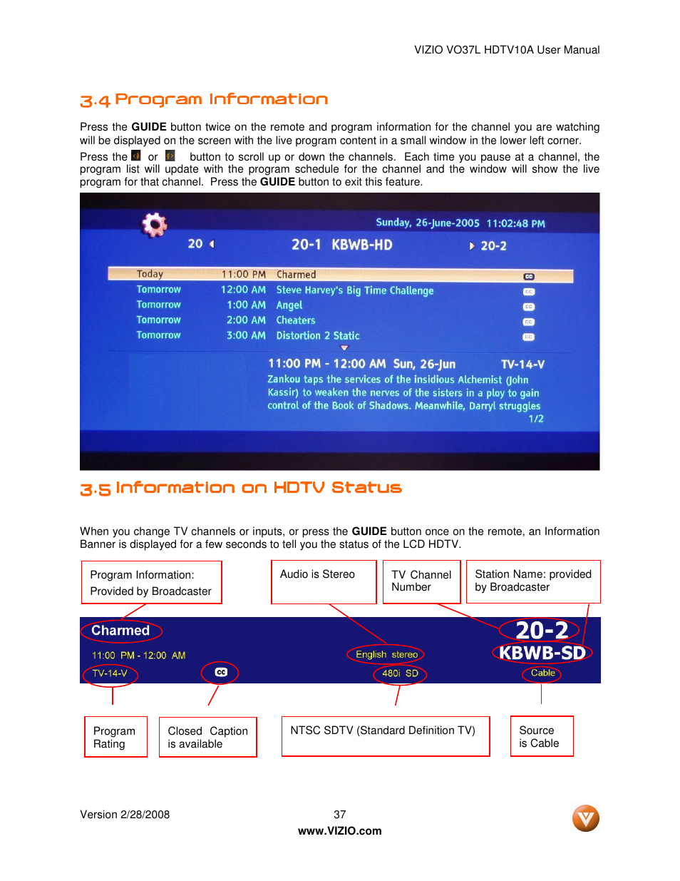 Vizio VO37L HDTV10A User Manual | Page 37 / 76