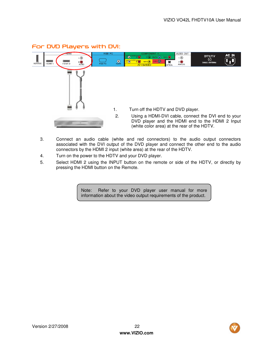 Vizio VO42LF User Manual | Page 22 / 77