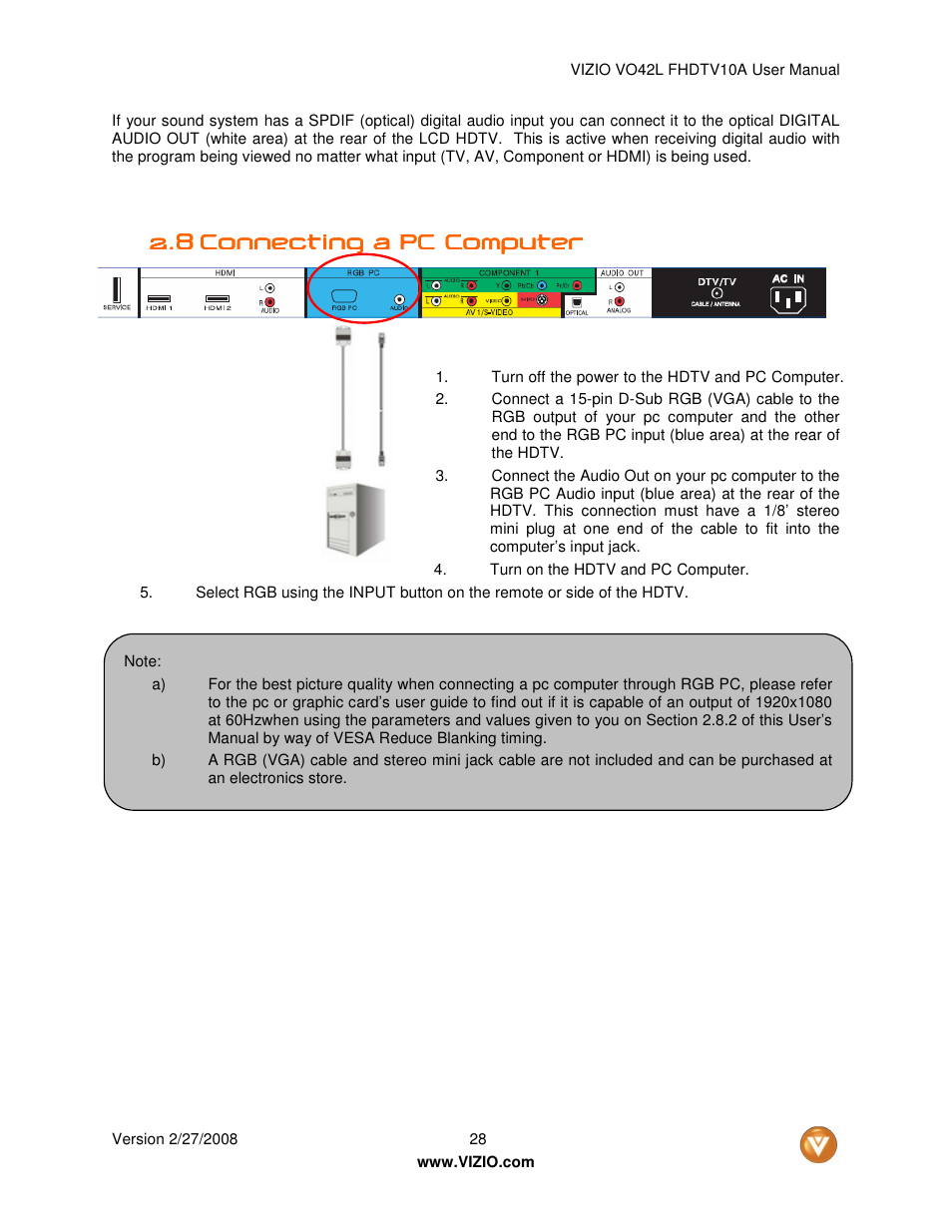 Vizio VO42LF User Manual | Page 28 / 77