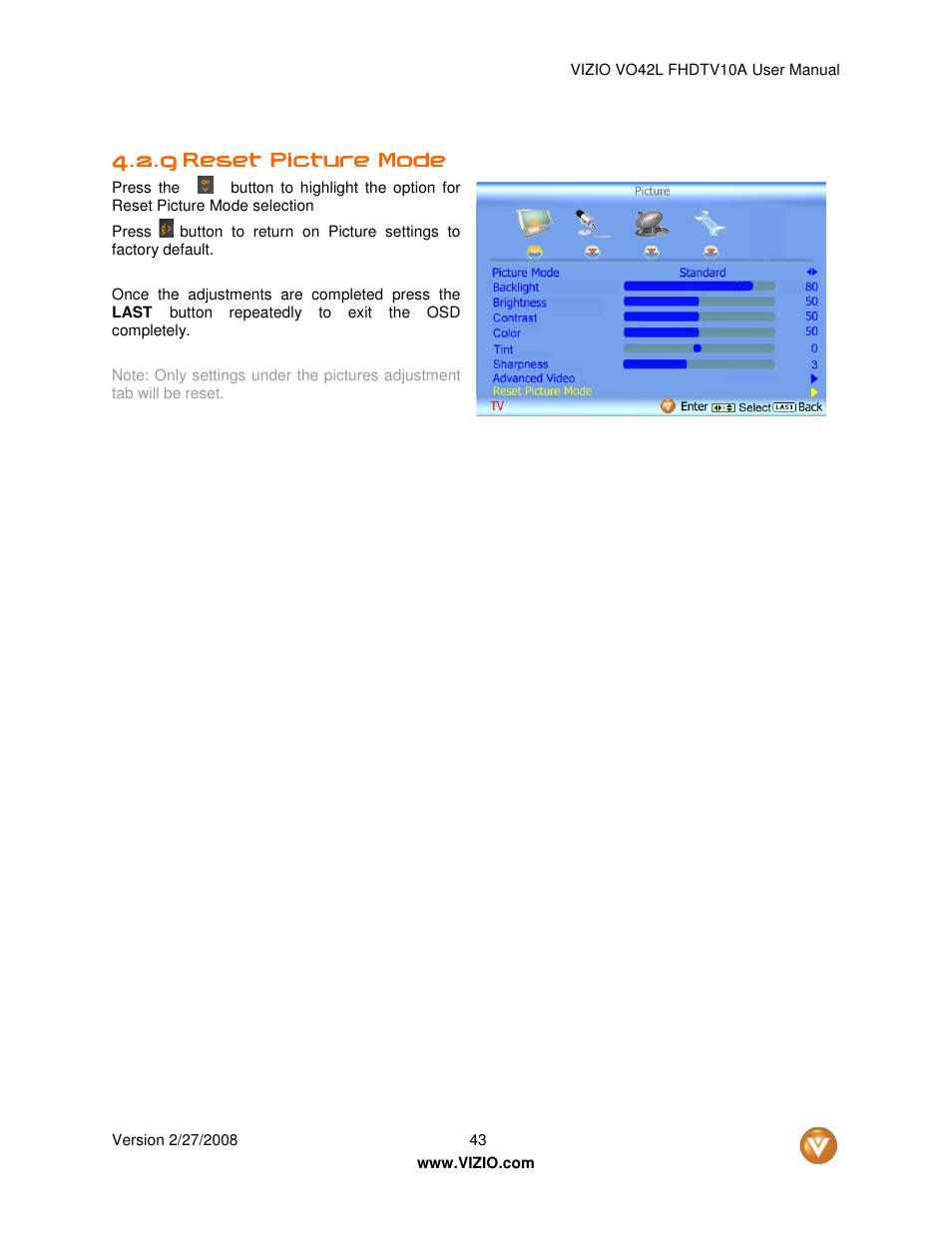 Vizio VO42LF User Manual | Page 43 / 77