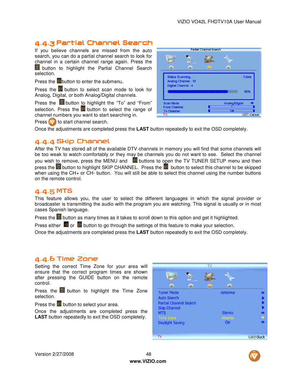 Vizio VO42LF User Manual | Page 48 / 77