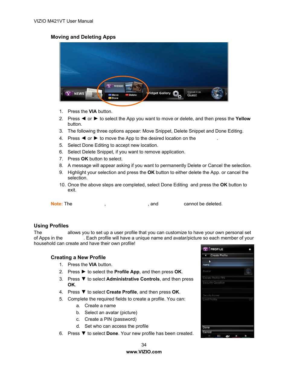 Vizio M421VT User Manual | Page 34 / 65