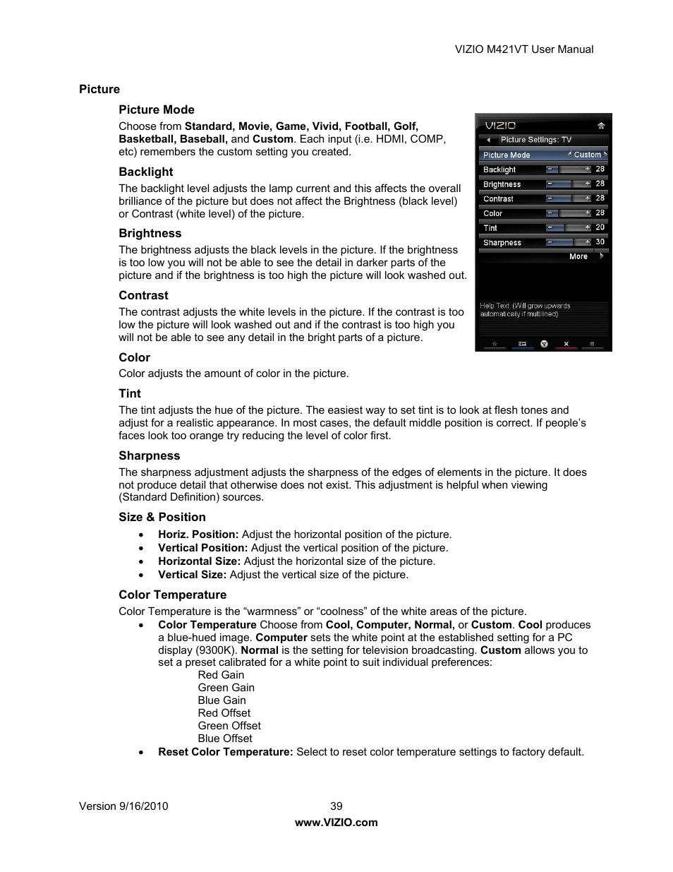 Vizio M421VT User Manual | Page 39 / 65