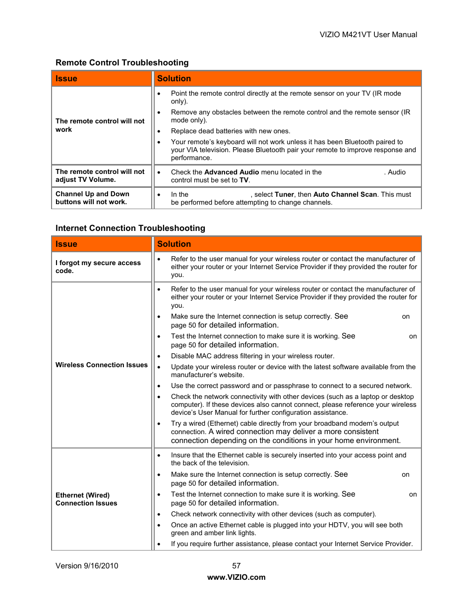 Vizio M421VT User Manual | Page 57 / 65