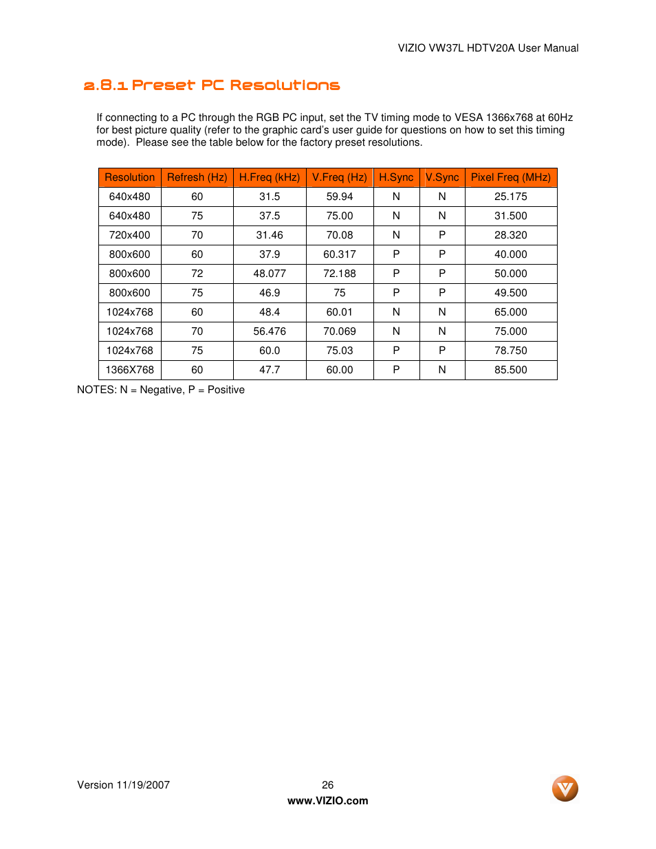 Vizio VW37L HDTV20A User Manual | Page 26 / 70