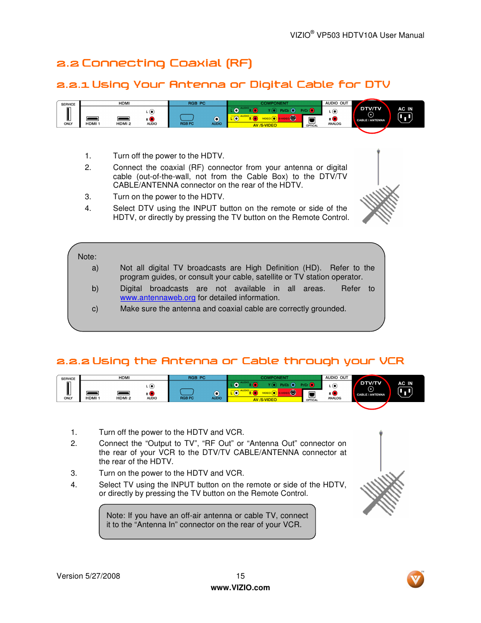 Vizio VP503 User Manual | Page 15 / 80