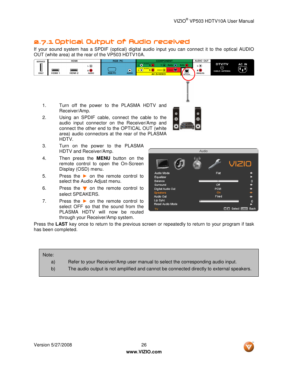 Vizio VP503 User Manual | Page 26 / 80