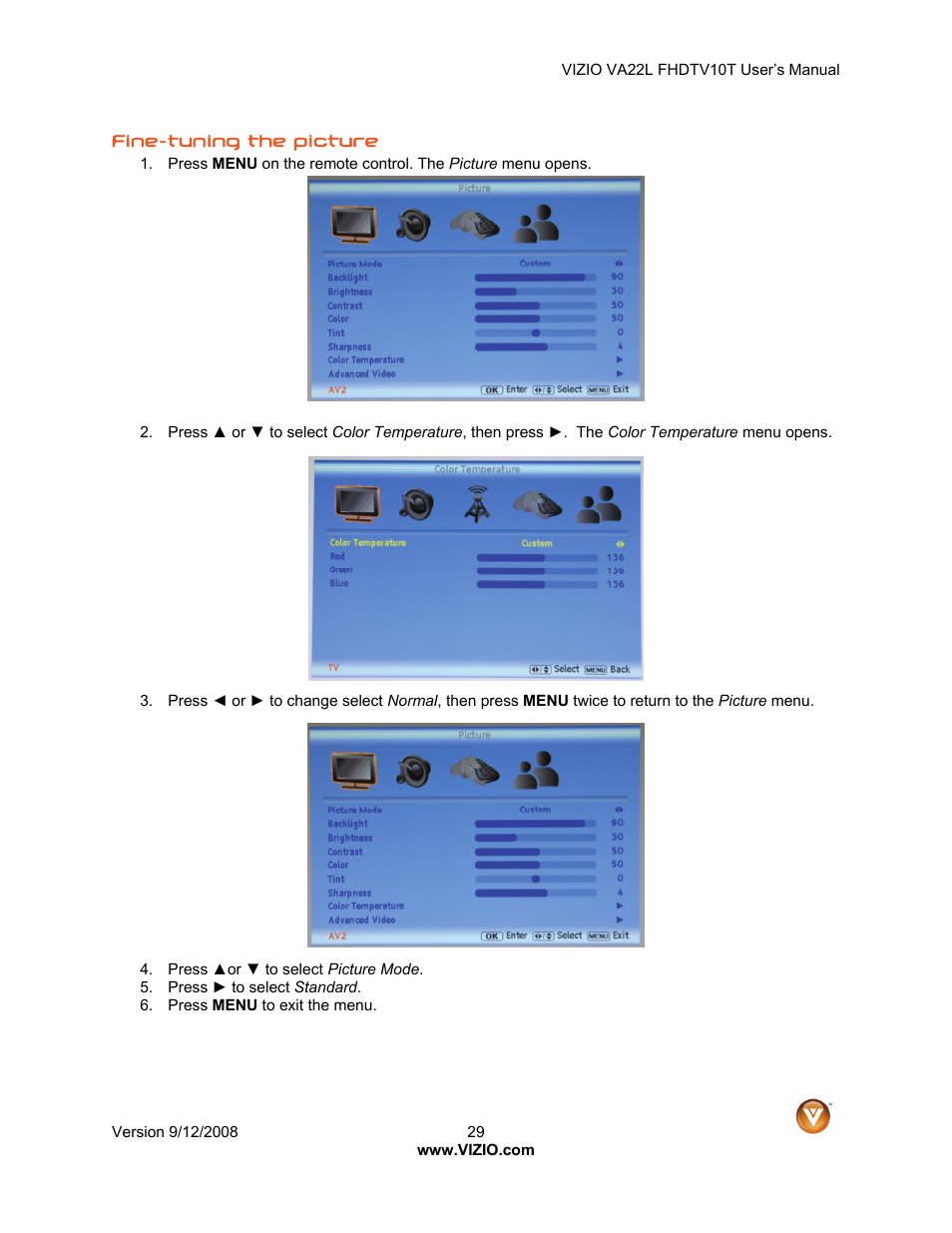 Vizio VA22LF HDTV10T User Manual | Page 29 / 52