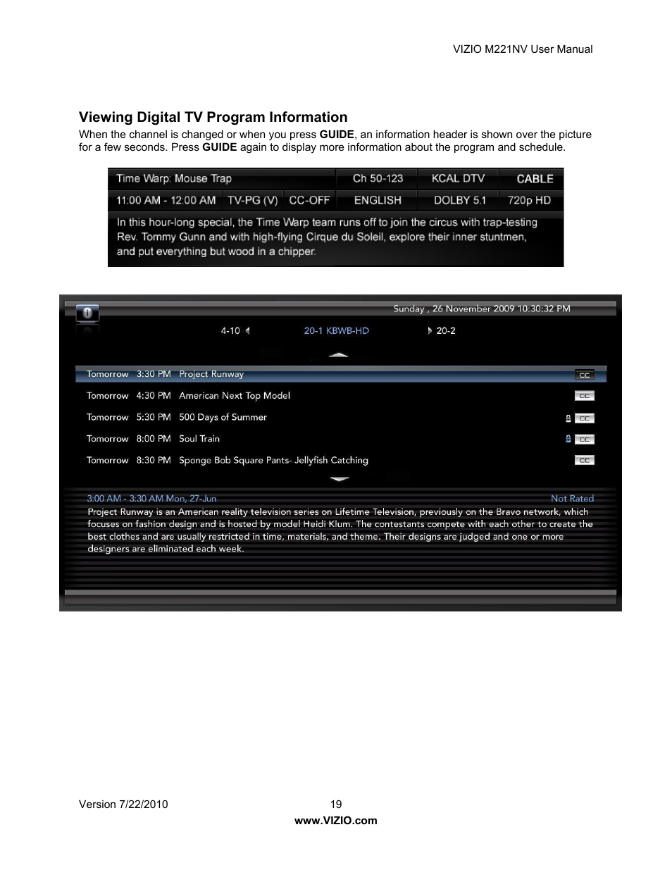 Vizio M221NV User Manual | Page 19 / 60