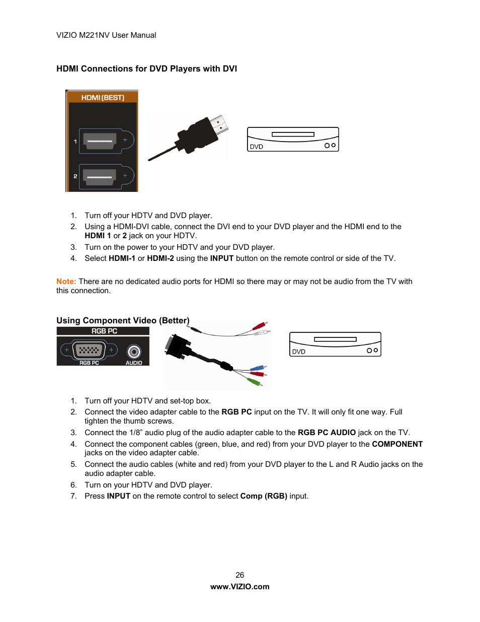 Vizio M221NV User Manual | Page 26 / 60