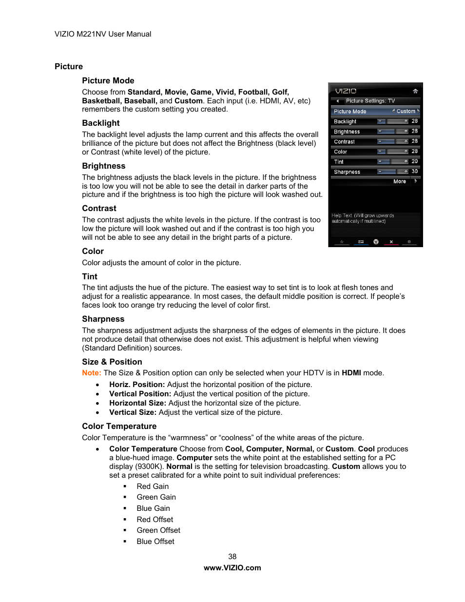 Vizio M221NV User Manual | Page 38 / 60