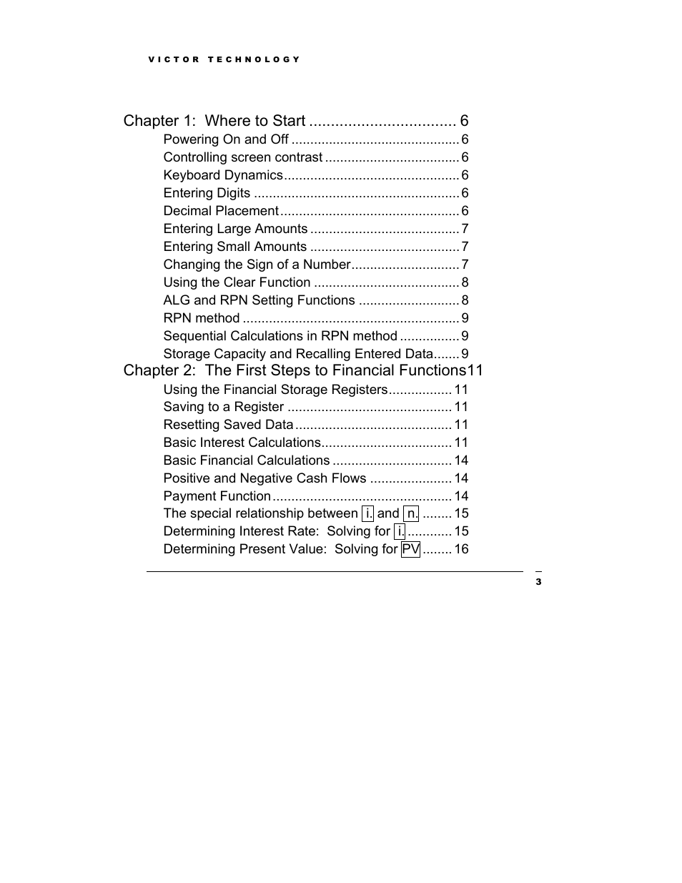 Chapter 1: where to start | Victor Technology V12 User Manual | Page 3 / 73