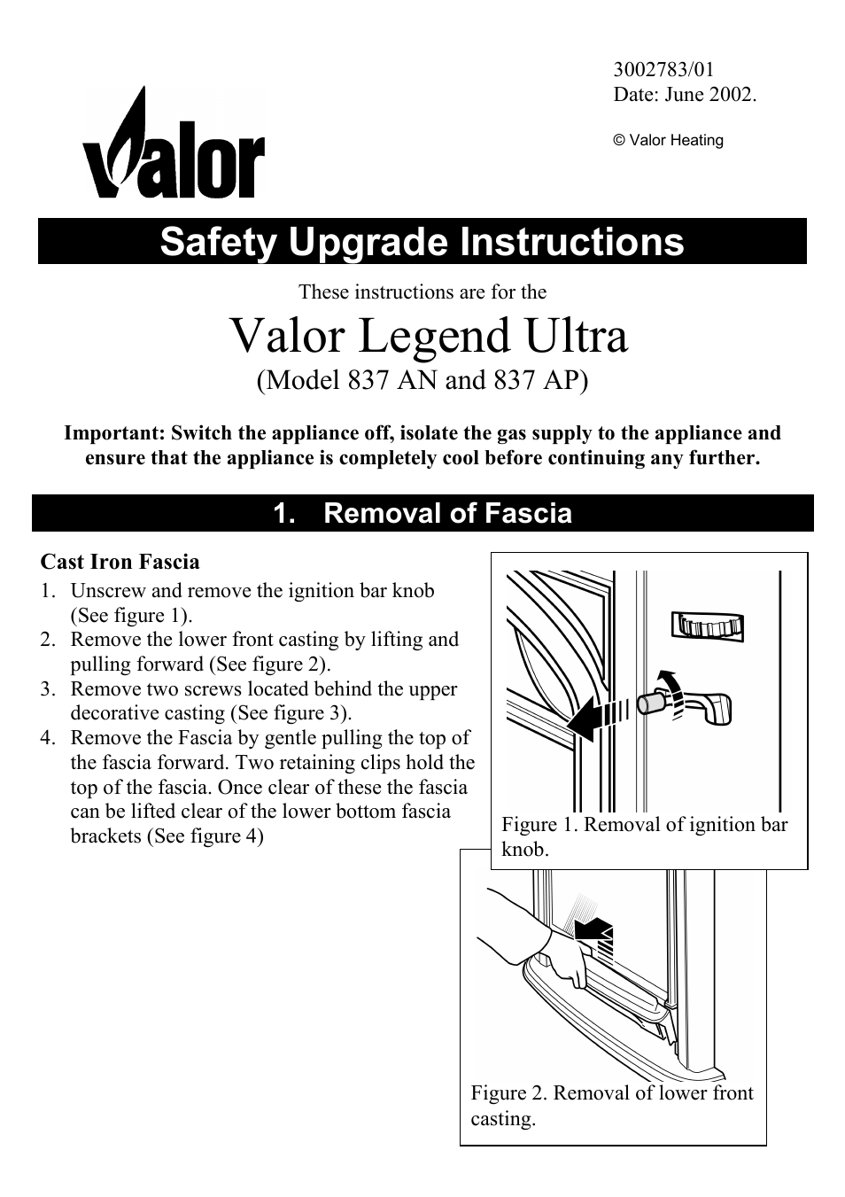 Valor Auto Companion Inc. Valor Legend Ultra 837 AN User Manual | 12 pages