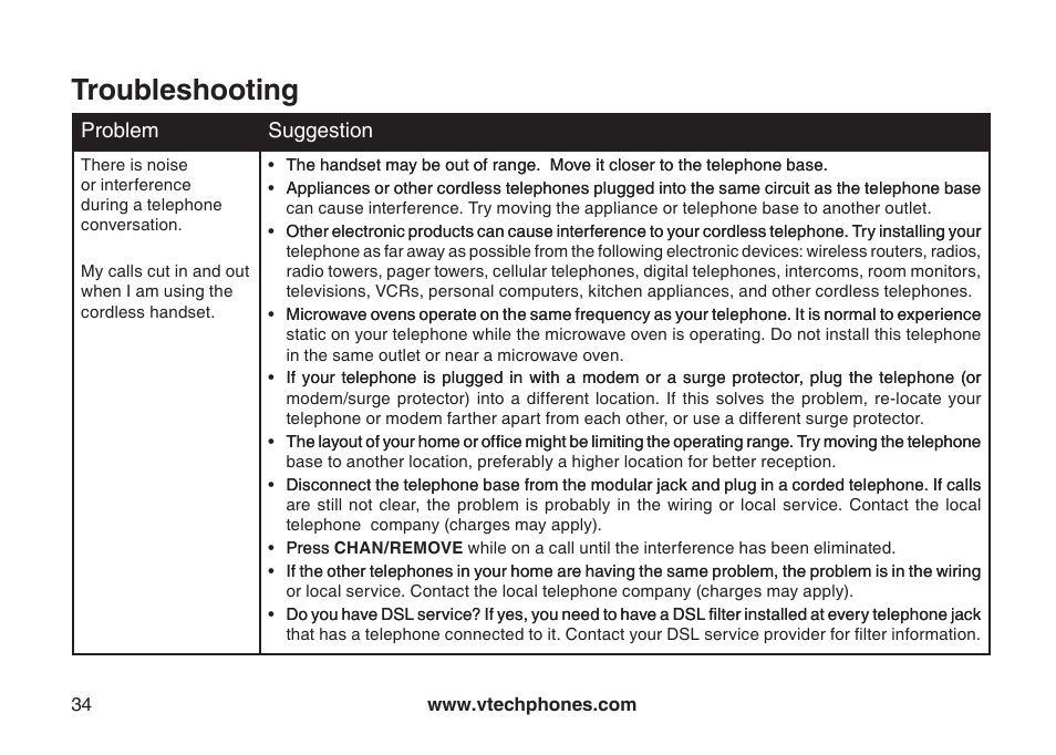 Troubleshooting | VTech gz5838 User Manual | Page 34 / 47