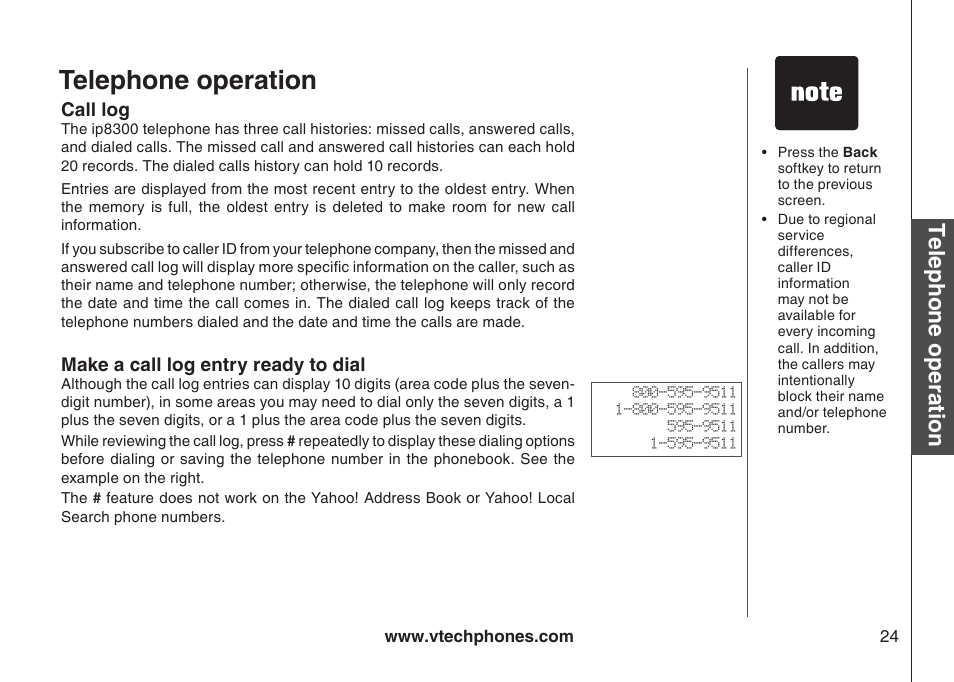 Telephone operation | VTech IP8300 User Manual | Page 29 / 118