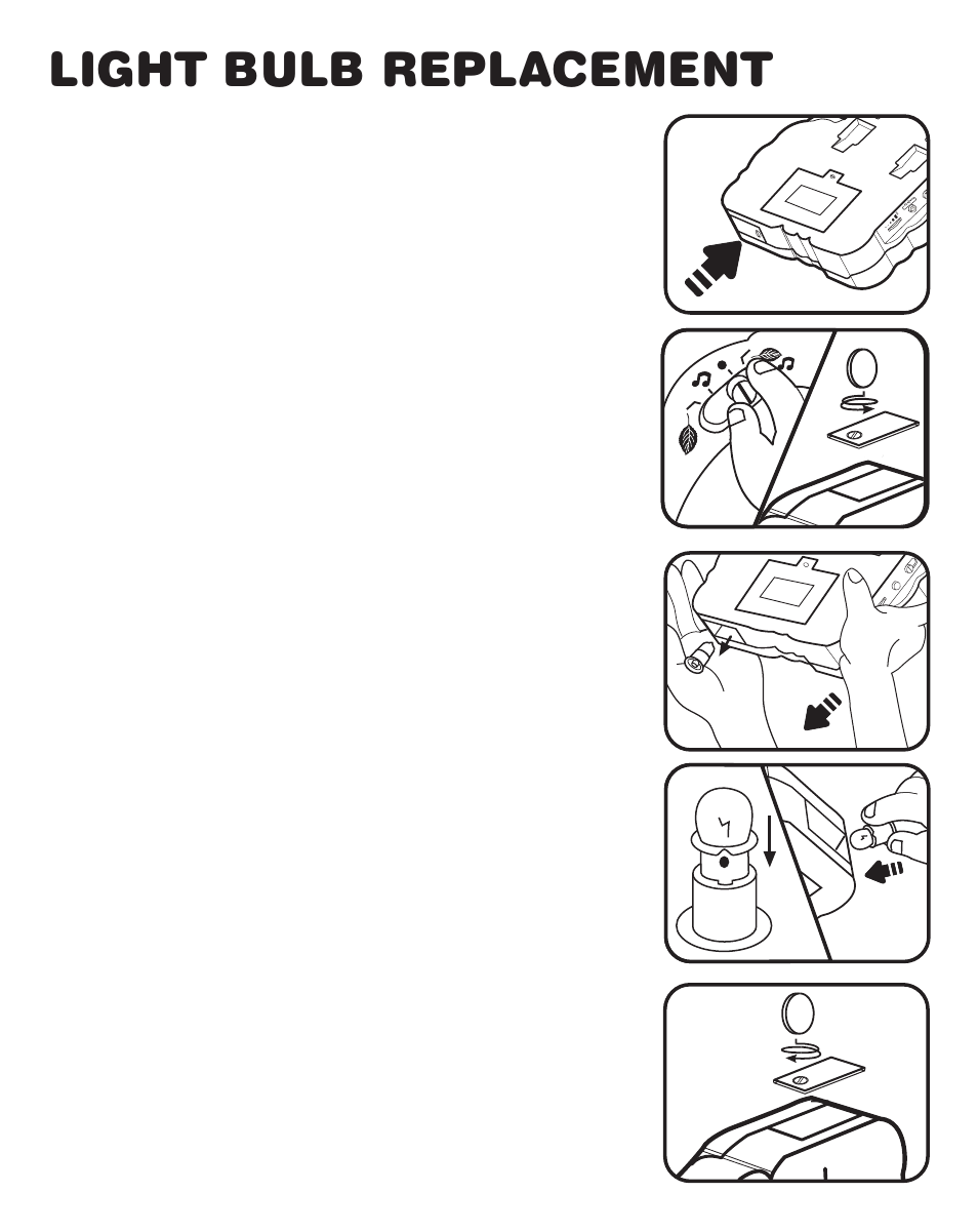 Light bulb replacement | VTech Nighty Nite Nature Light User Manual | Page 6 / 14