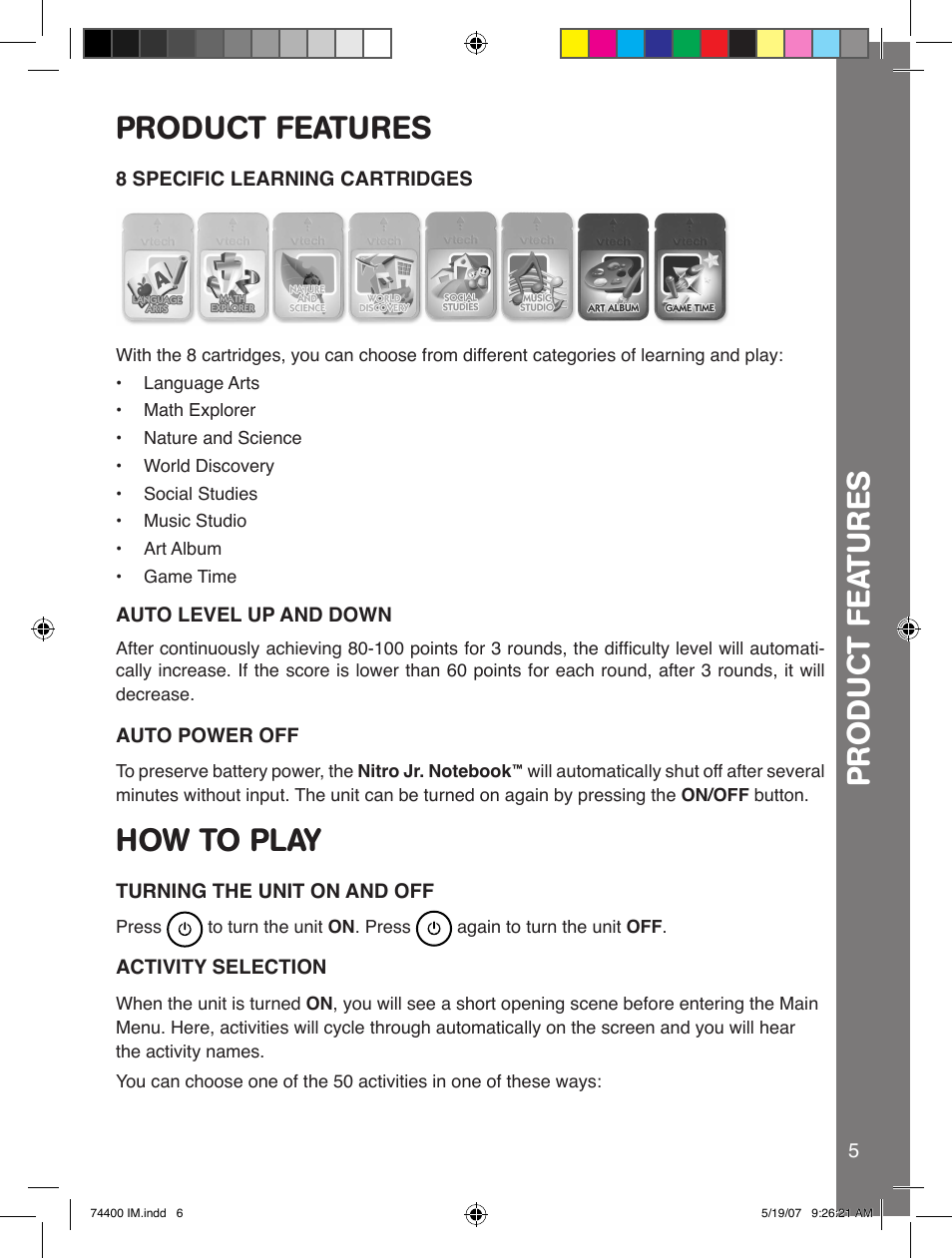 How to play | VTech 91-02239-001 User Manual | Page 6 / 16