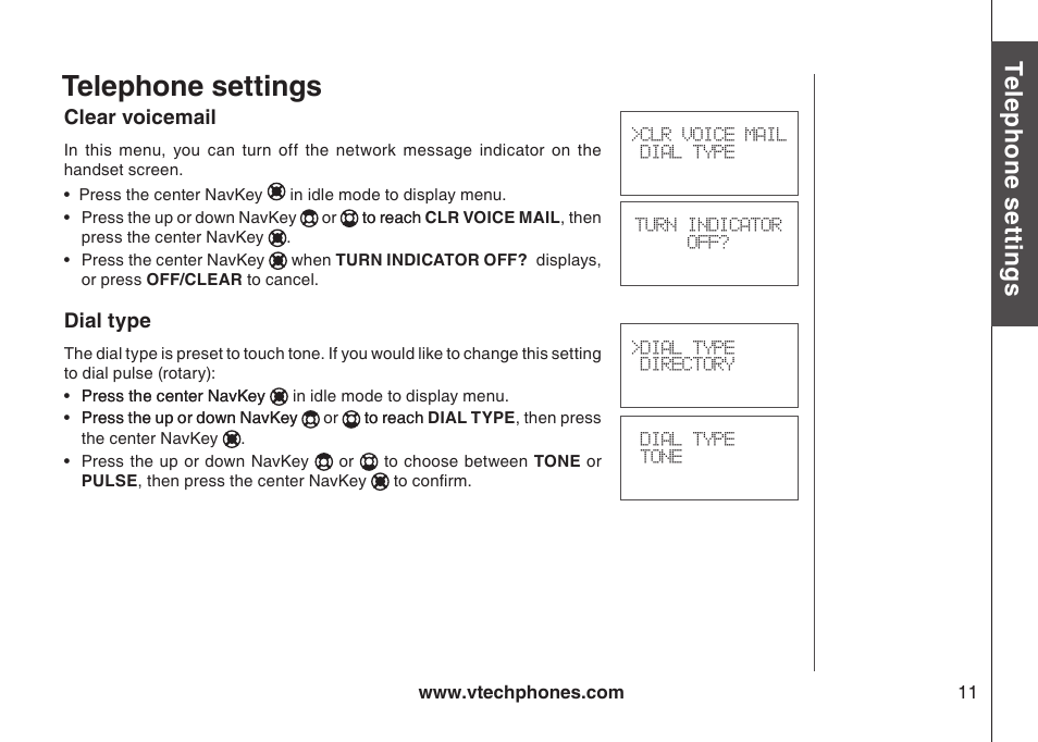 Telephone settings, Te le ph on e s ett in gs | VTech I6717 User Manual | Page 14 / 48