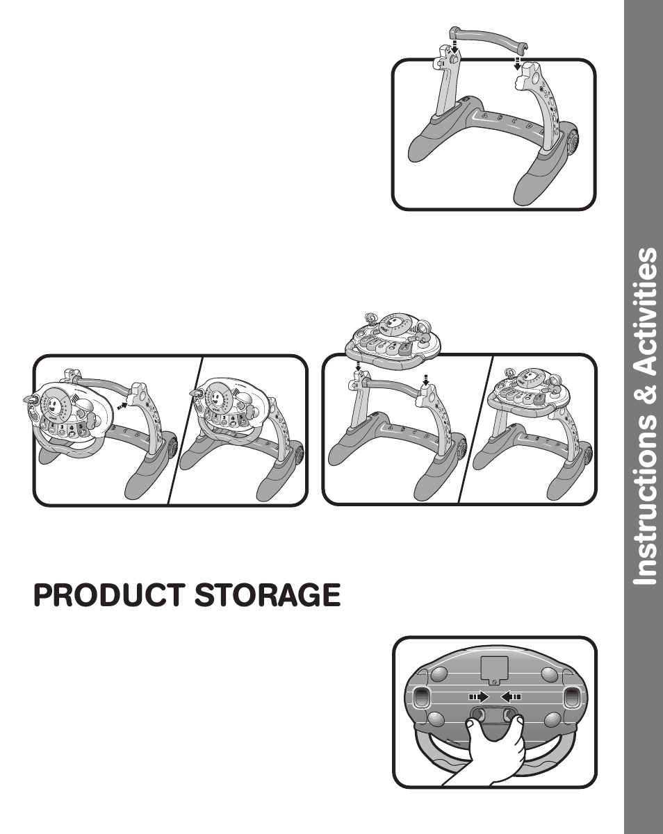 Instructions & activities, Product storage | VTech sit-to-stand User Manual | Page 6 / 12