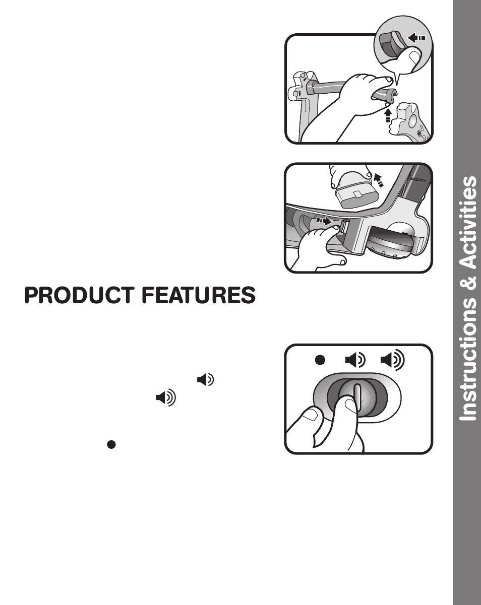 Instructions & activities, Product features | VTech sit-to-stand User Manual | Page 7 / 12