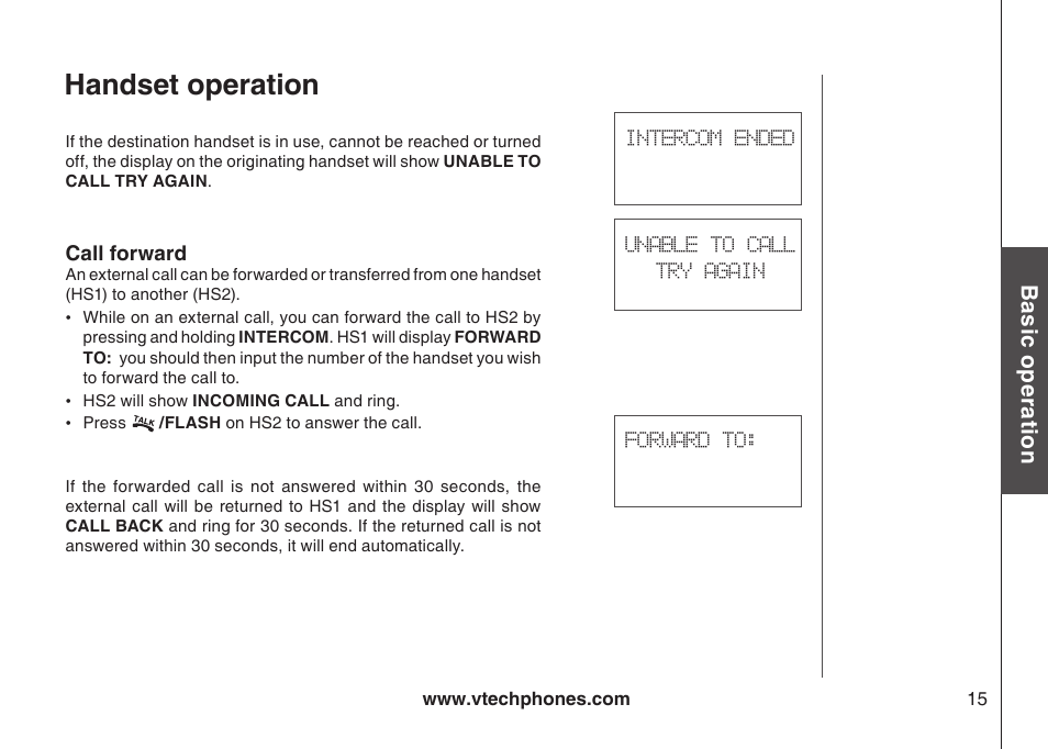 Handset operation | VTech i6775 User Manual | Page 16 / 58