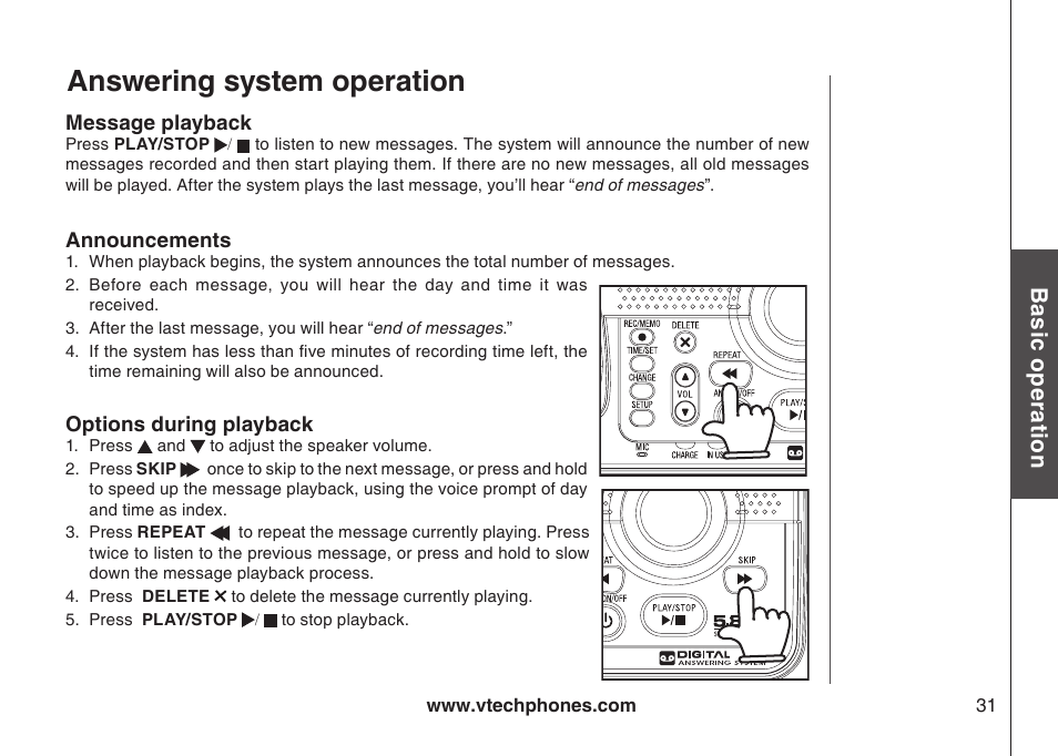 Answering system operation | VTech i6775 User Manual | Page 32 / 58
