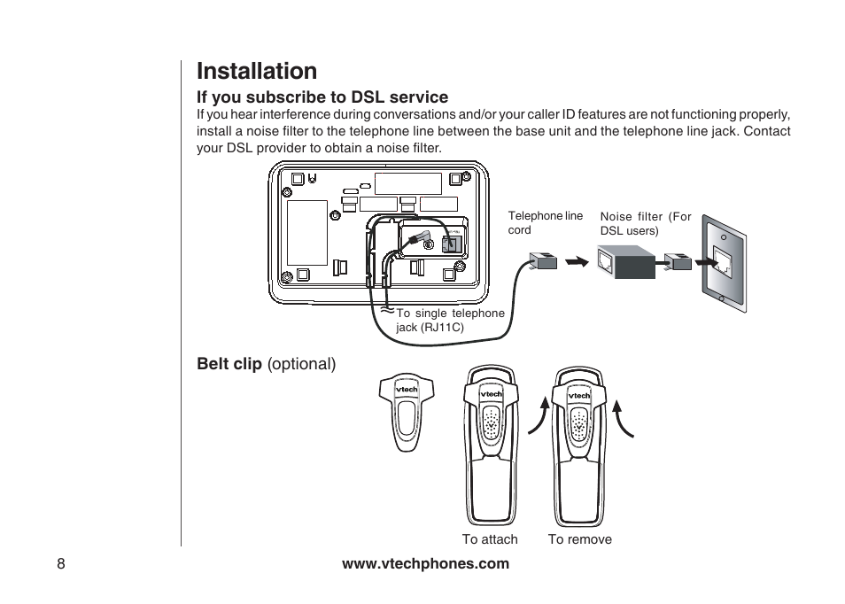 Installation | VTech i6775 User Manual | Page 9 / 58