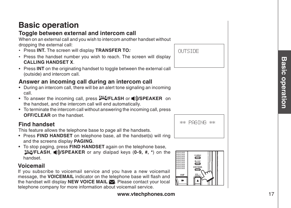 Basic operation | VTech I6767 User Manual | Page 20 / 60