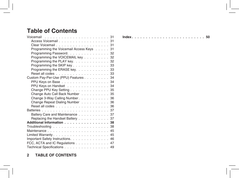 VTech BS5872 User Manual | Page 2 / 53