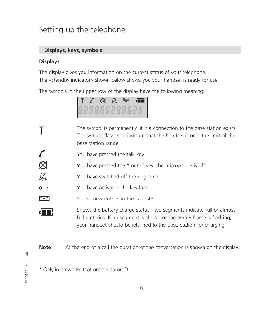 Setting up the telephone | VTech VT6221 User Manual | Page 11 / 27
