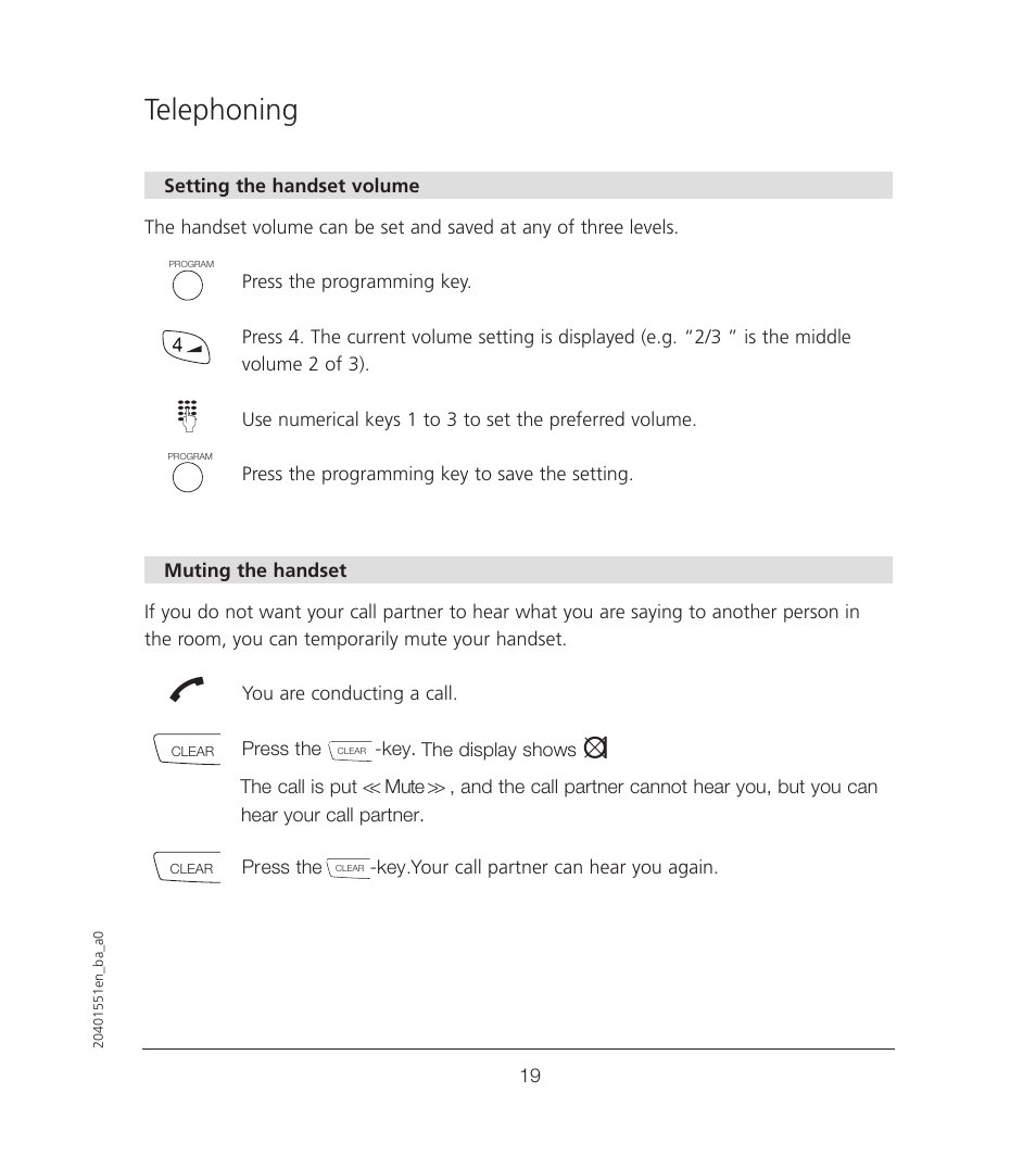 Telephoning | VTech VT6221 User Manual | Page 20 / 27