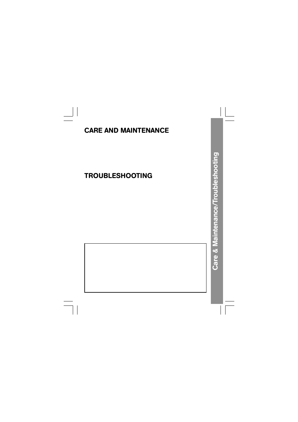 Care & maintenance/t roubleshooting, Care and maintenance, Troubleshooting | VTech Play and Learn Fun Fair User Manual | Page 8 / 10