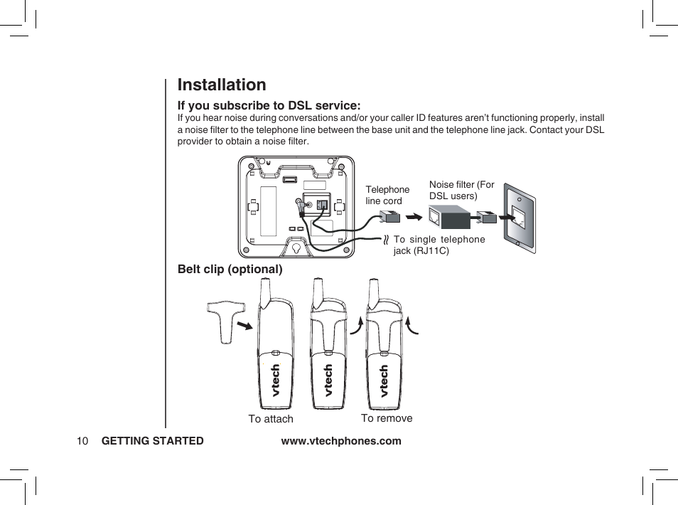 Installation | VTech ia5874 User Manual | Page 11 / 51