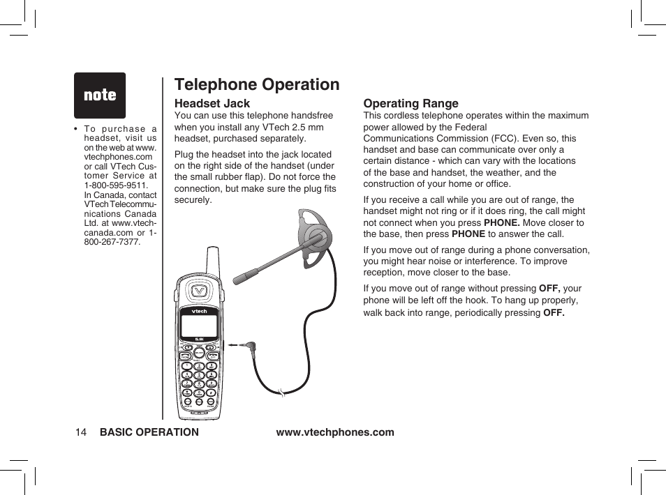 Telephone operation | VTech ia5876 User Manual | Page 15 / 51