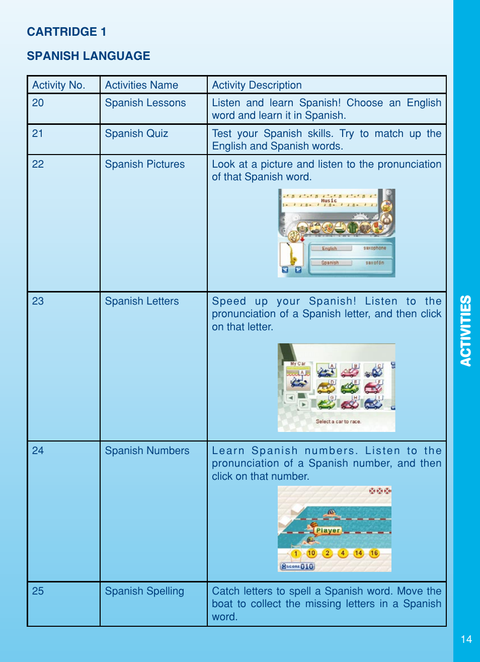 Activities | VTech Color Blast Notebook User Manual | Page 15 / 24