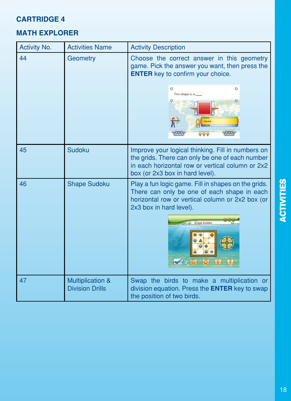 Activities | VTech Color Blast Notebook User Manual | Page 19 / 24