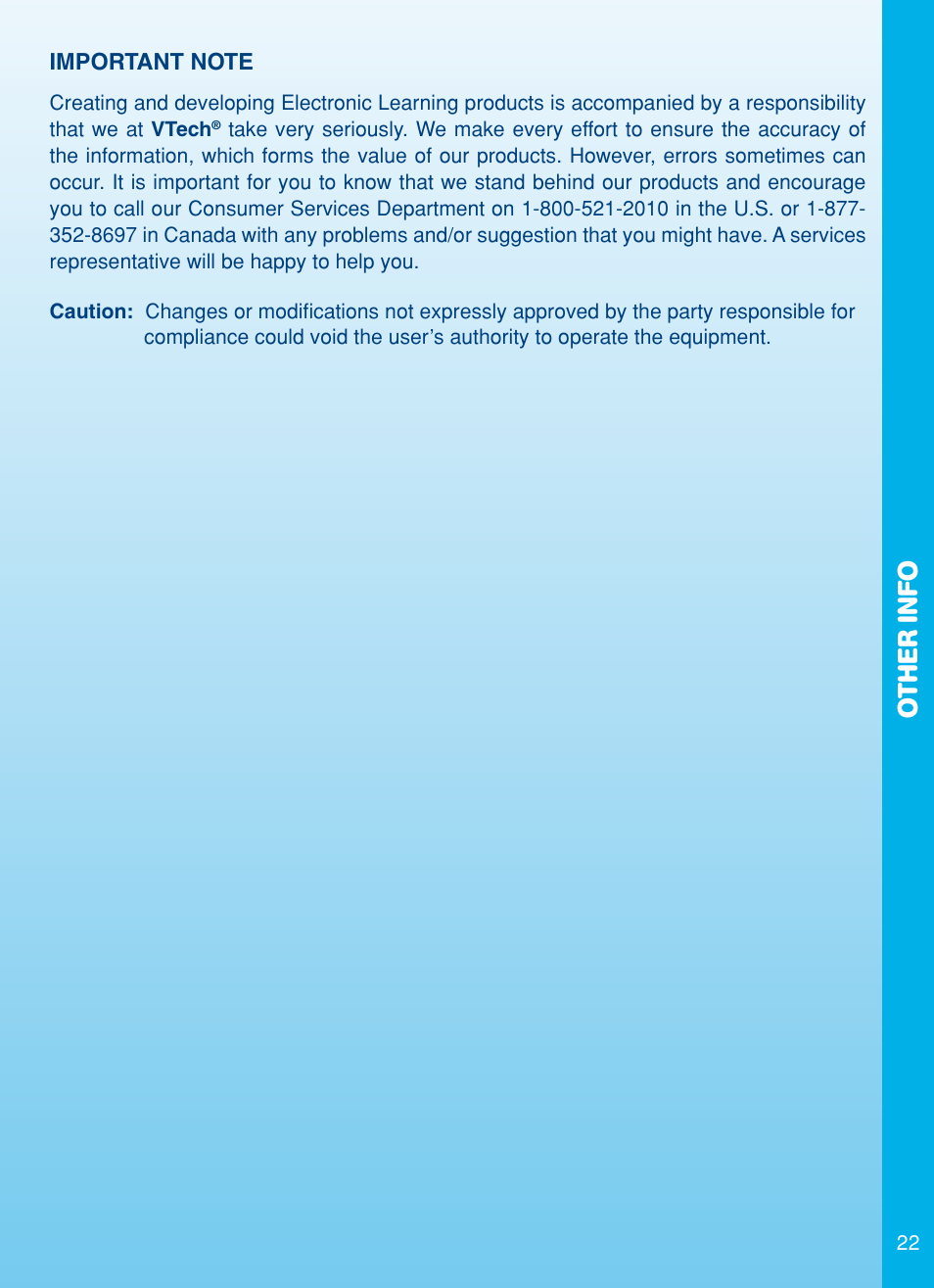 Other info | VTech Color Blast Notebook User Manual | Page 23 / 24