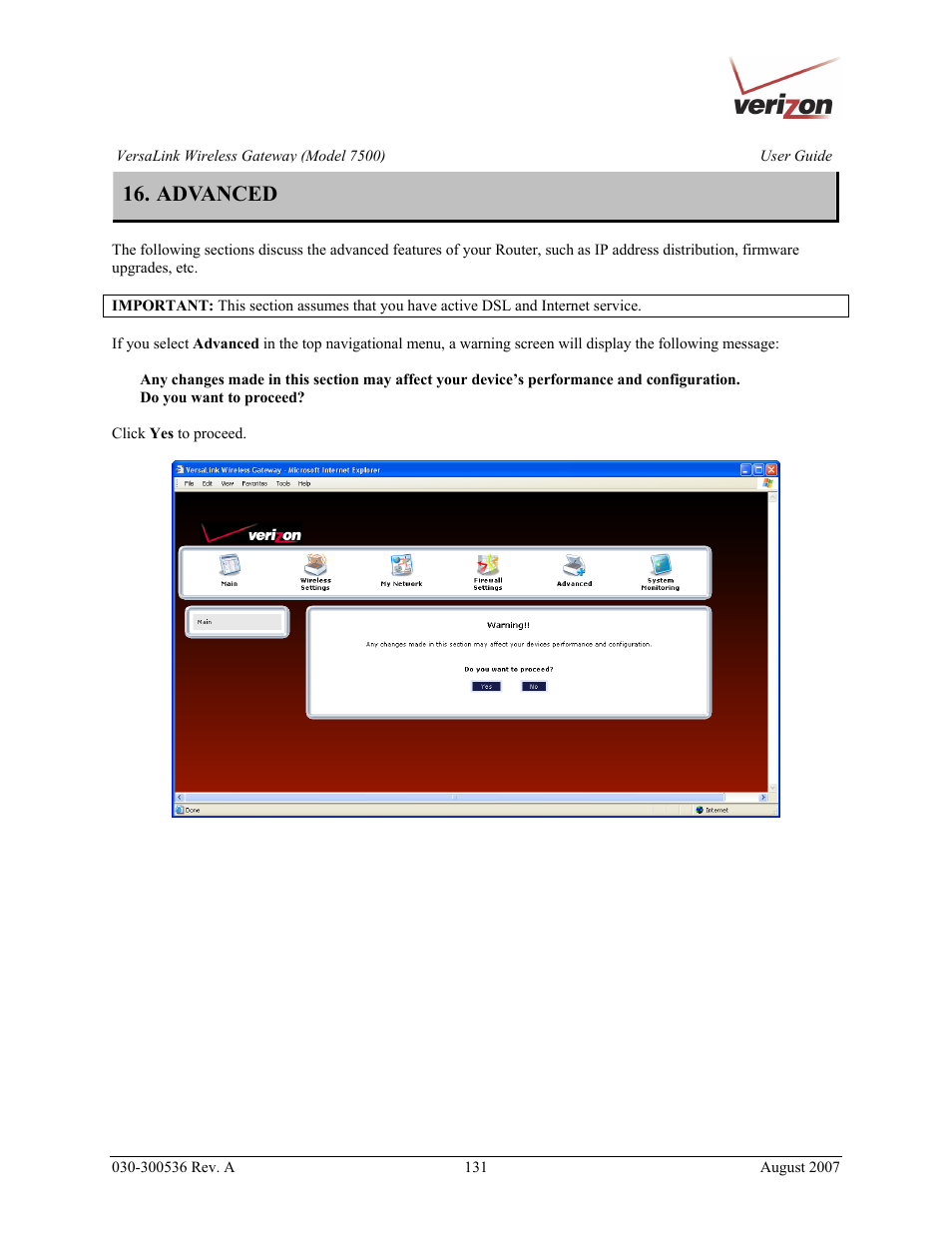 Advanced | Verizon 7500 User Manual | Page 131 / 186