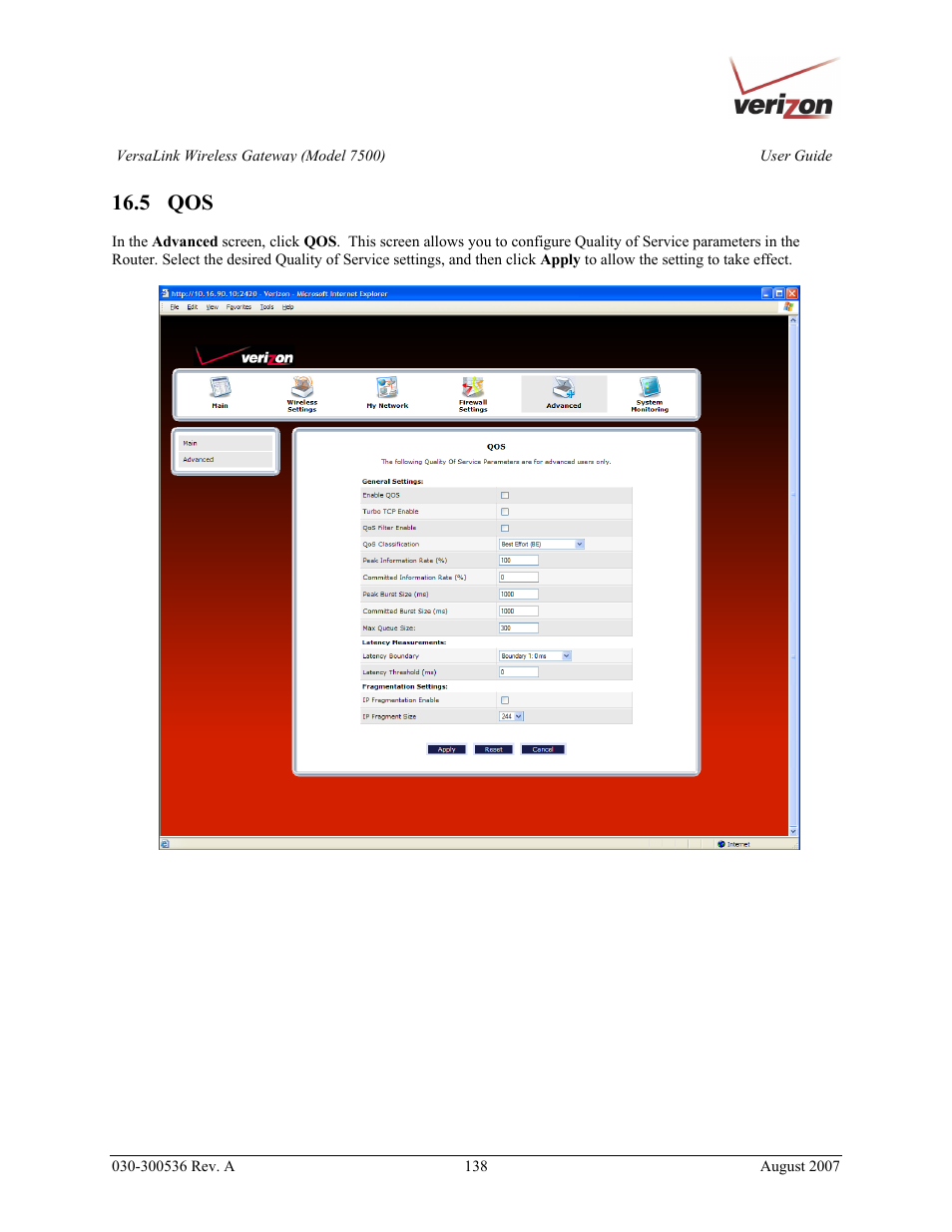5 qos | Verizon 7500 User Manual | Page 138 / 186