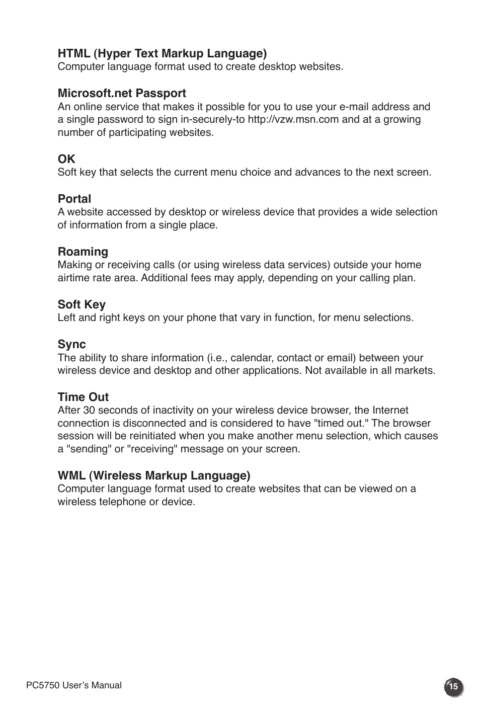 Verizon PC5750 User Manual | Page 17 / 18