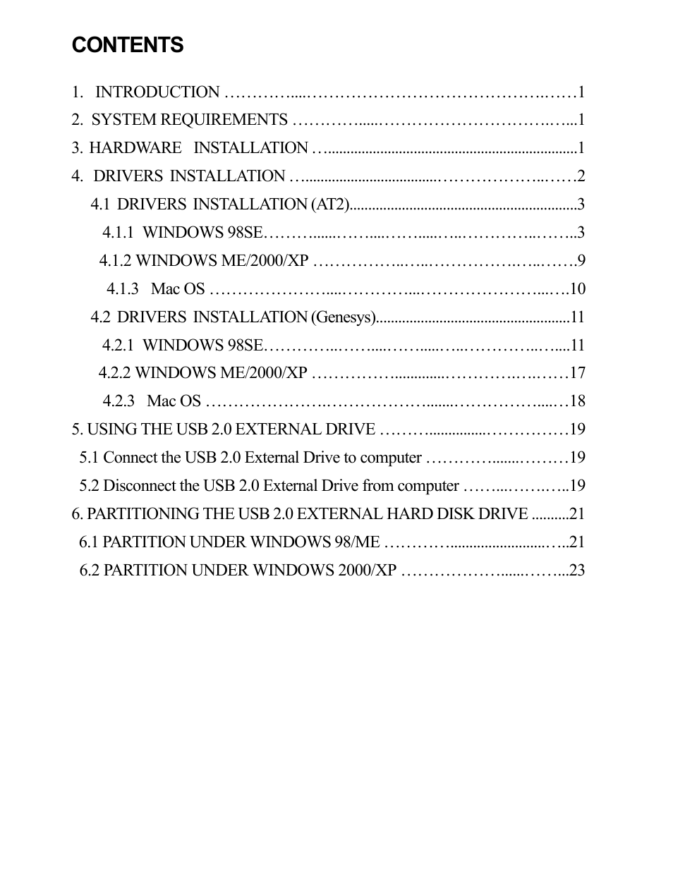 VIPowER Hi-Speed External Drive USB 2.0 User Manual | Page 2 / 27