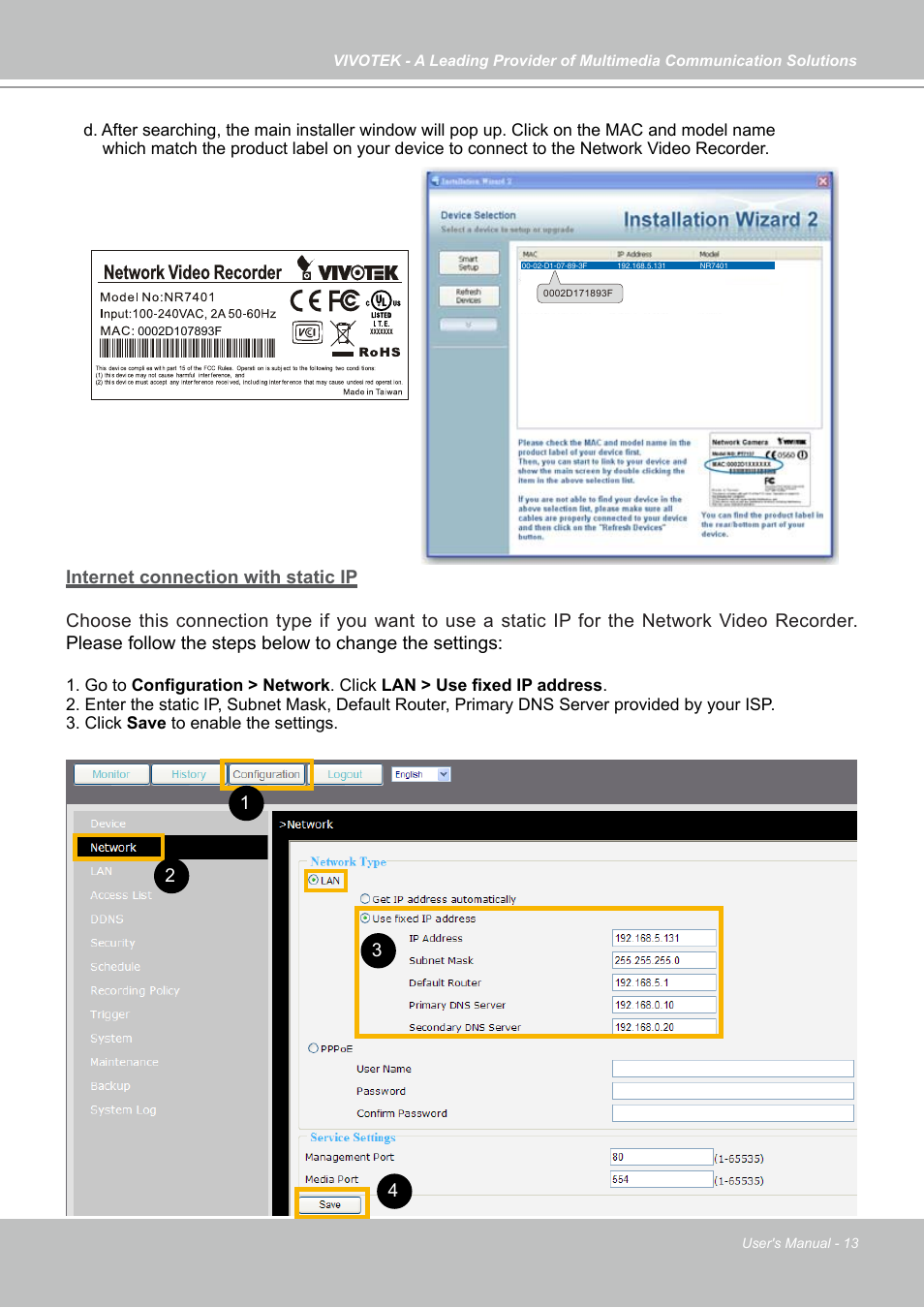 Vivotek NR7401 User Manual | Page 13 / 51