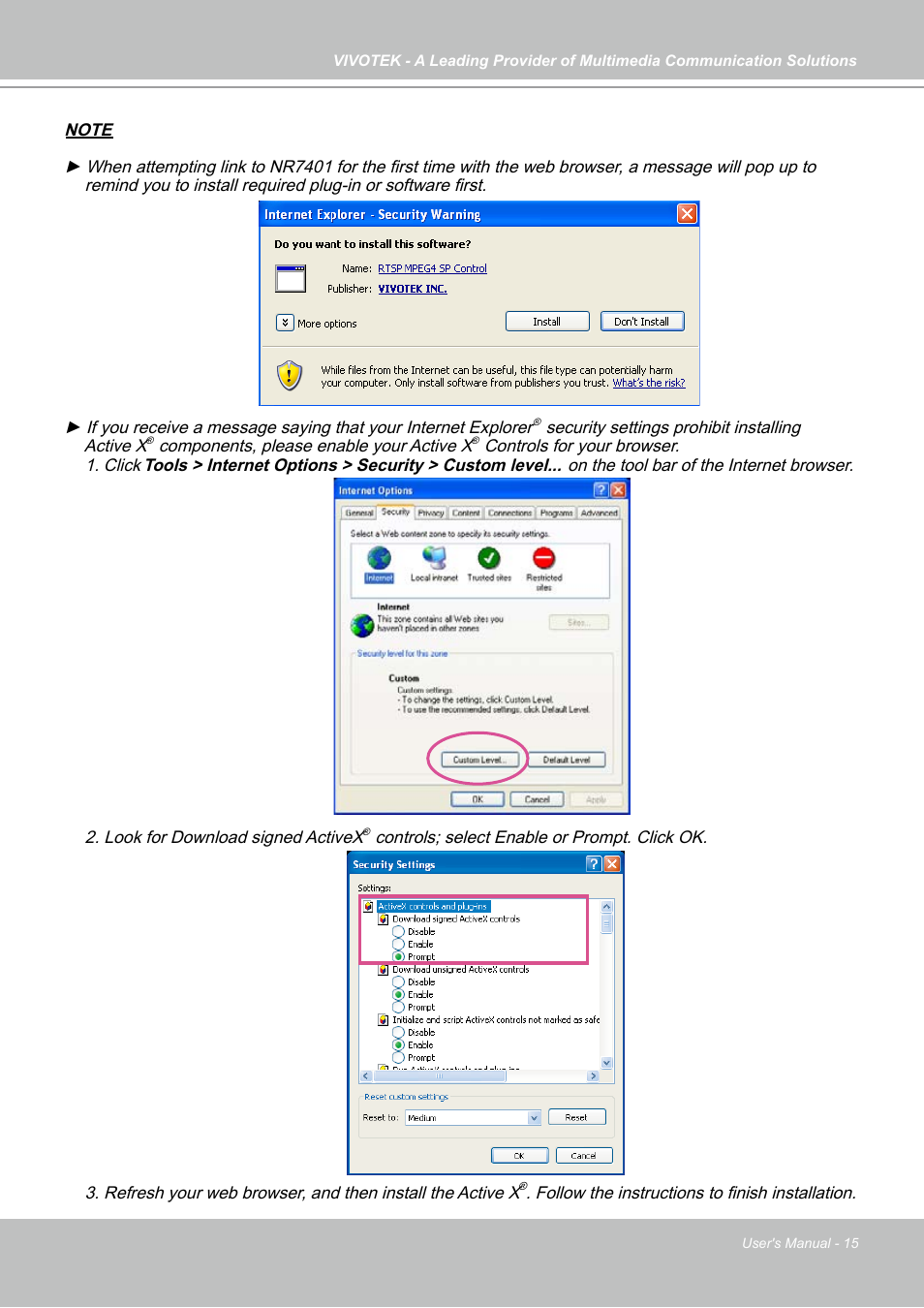 Vivotek NR7401 User Manual | Page 15 / 51