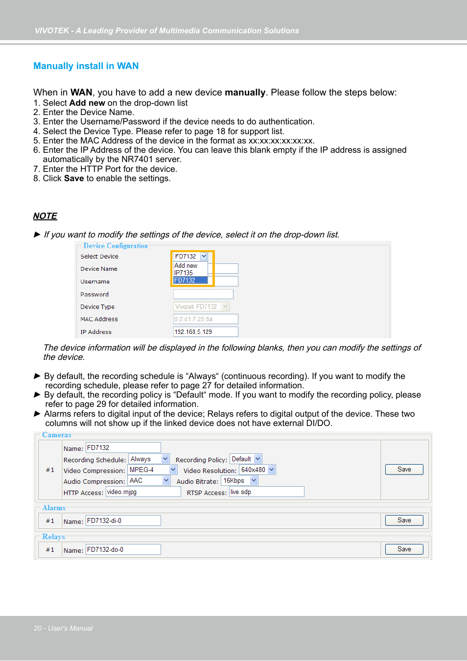 Vivotek NR7401 User Manual | Page 20 / 51