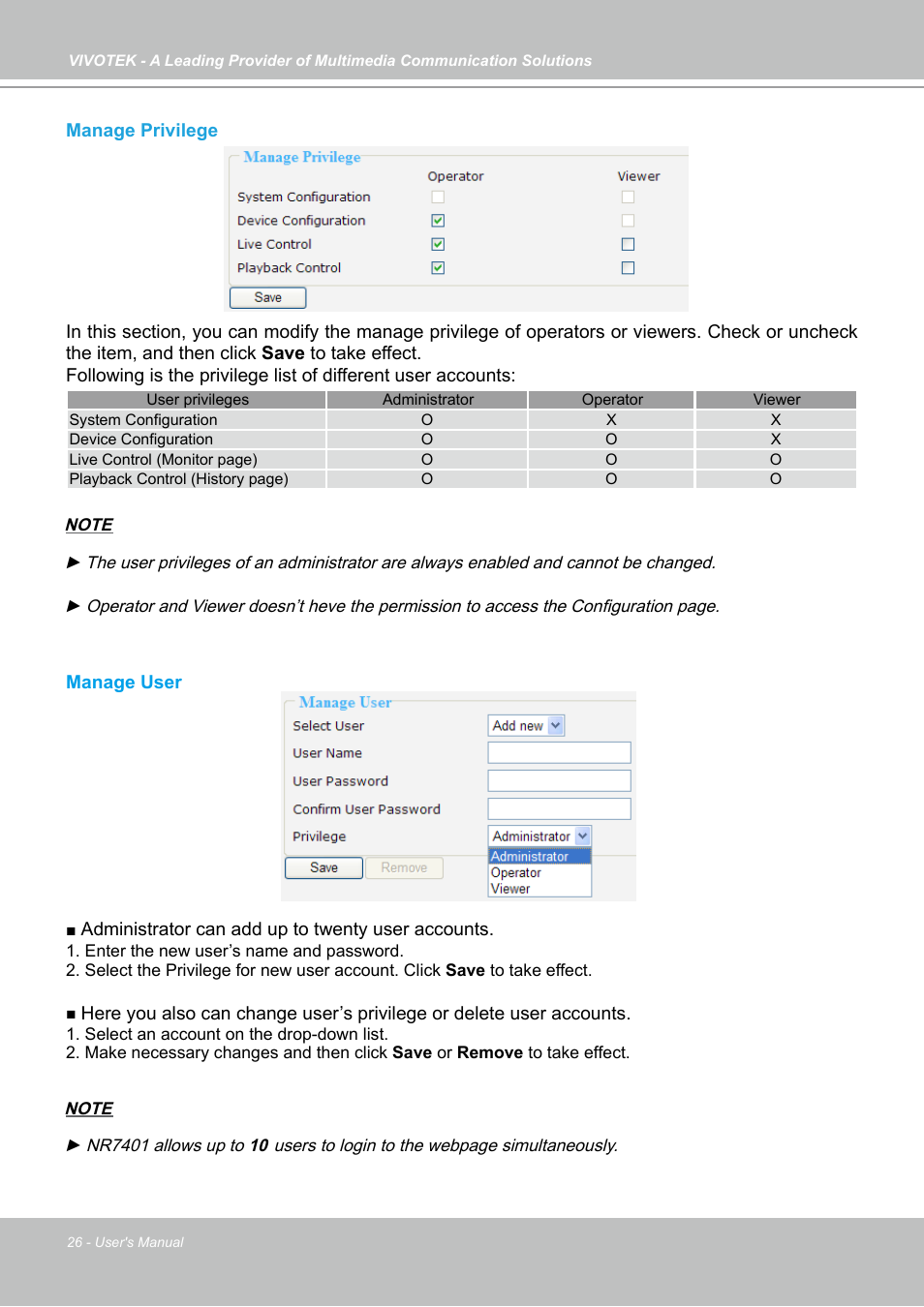 Vivotek NR7401 User Manual | Page 26 / 51